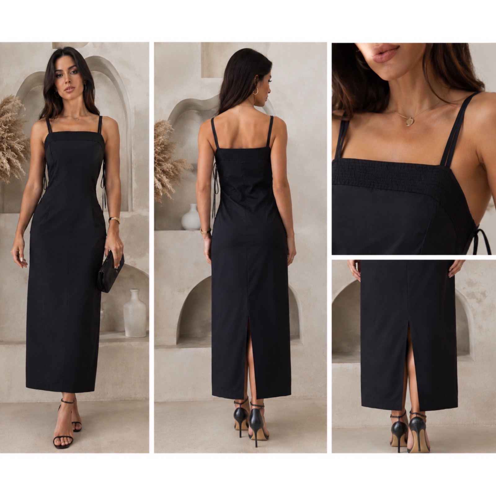 ✨ Robe Longue Élégante Bleu Nuit  More & More – Coupe Chic Ajustée, Longueur Cheville, Fente Discrète au Dos, Style Minimaliste & Raffiné ✨🔥✨