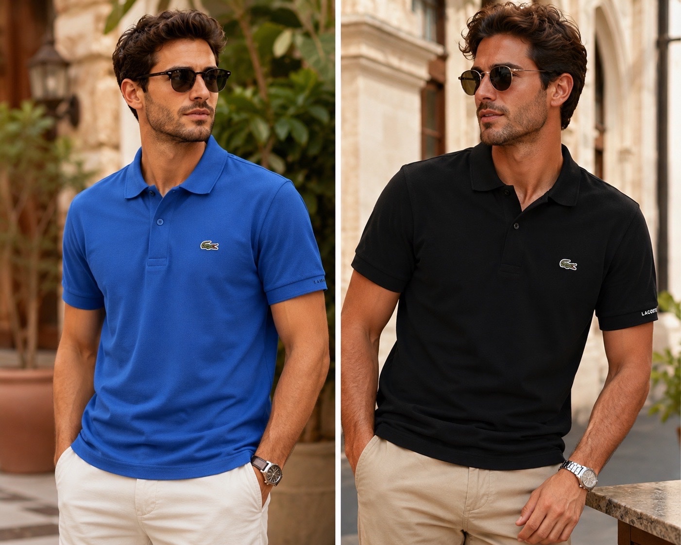 Deux T-Shirt homme Polo Lacoste chic ✨