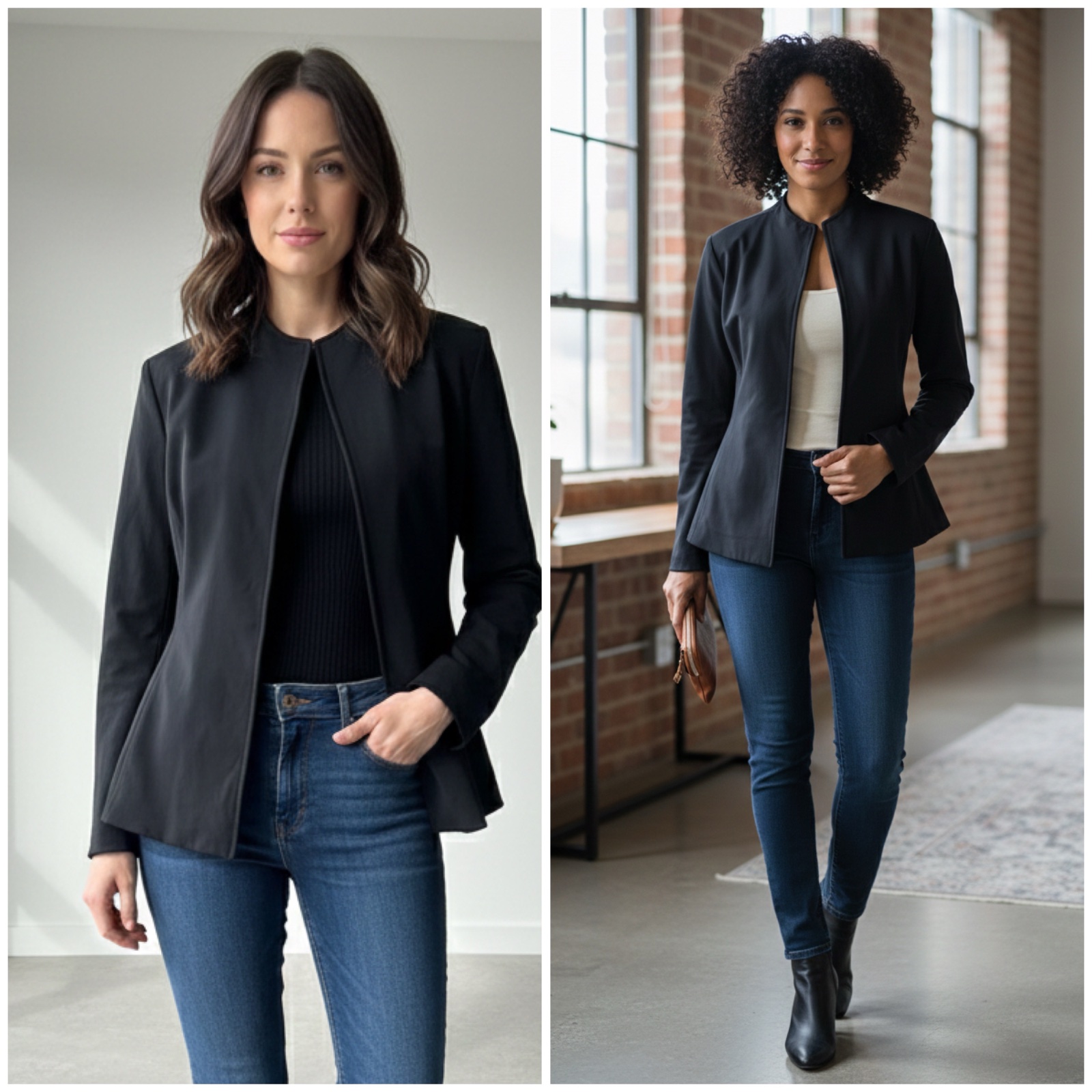 Veste élégante Patrick Cox, coupe cintrée et minimaliste. Style chic et intemporel, facile à porter au quotidien ou pour une tenue plus habillée. 🌹