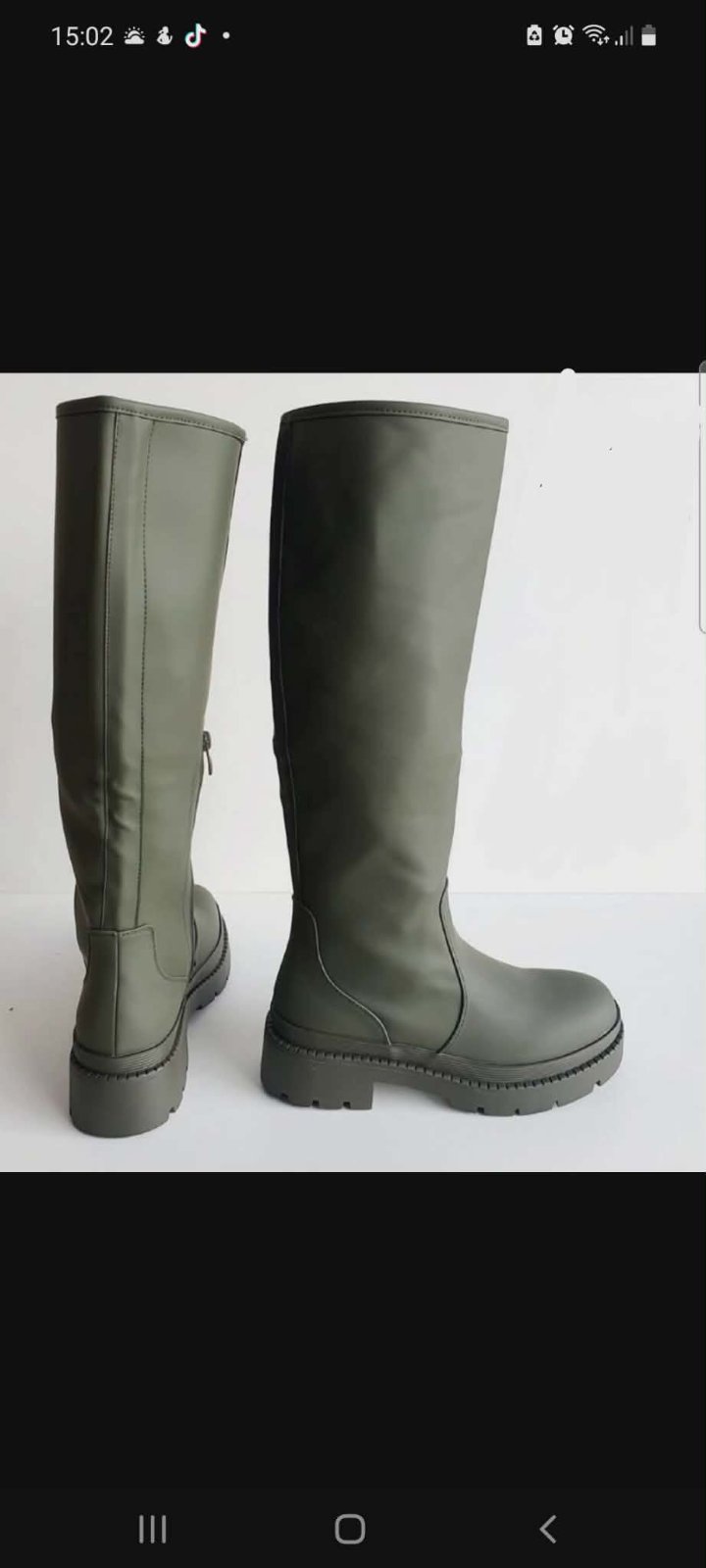 Bottes hautes kaki style moderne