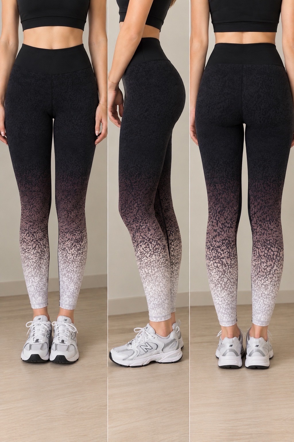 Legging yoga sport H&M sport noir et beige