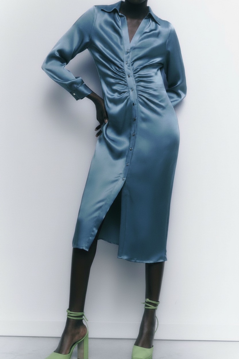 Robe Zara midi satin 