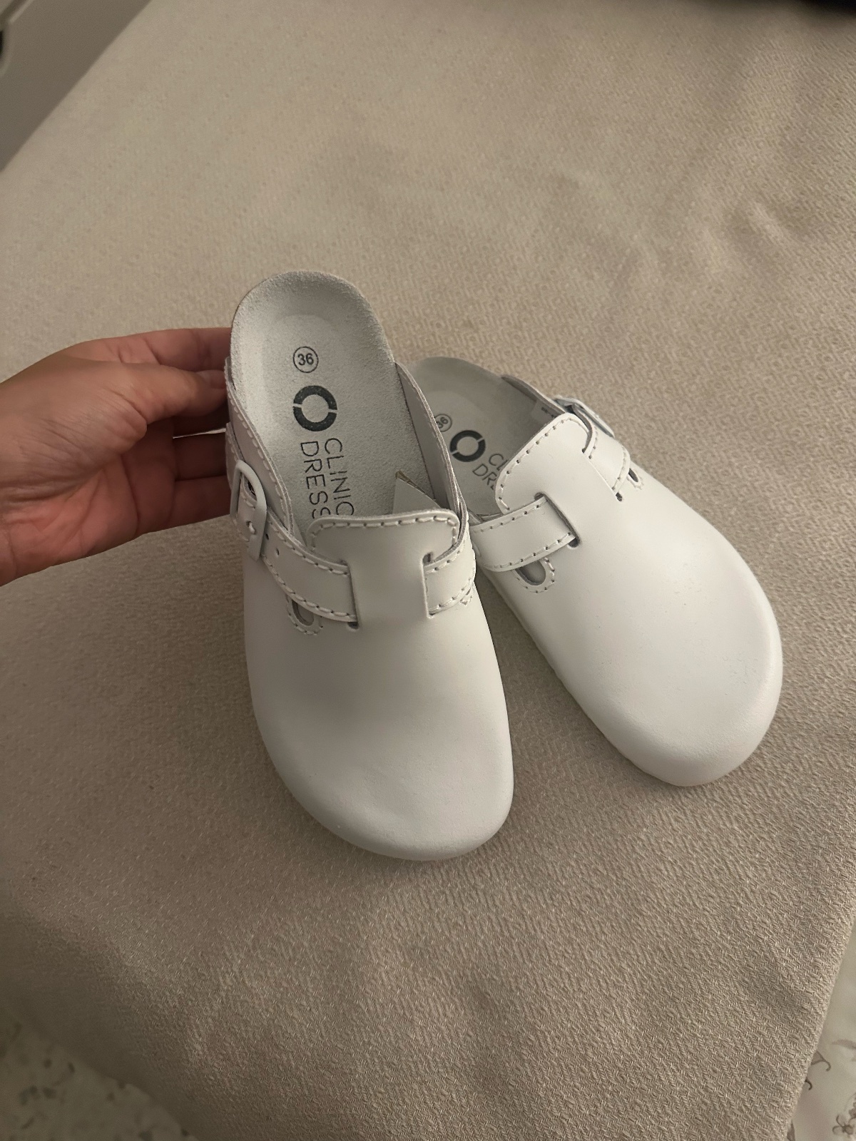 Sabot orthopedique - Clinic Dress - cuir blanc 