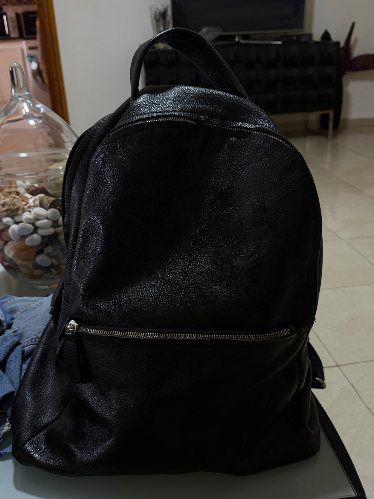 100% cuir Magnifique sac a dos 