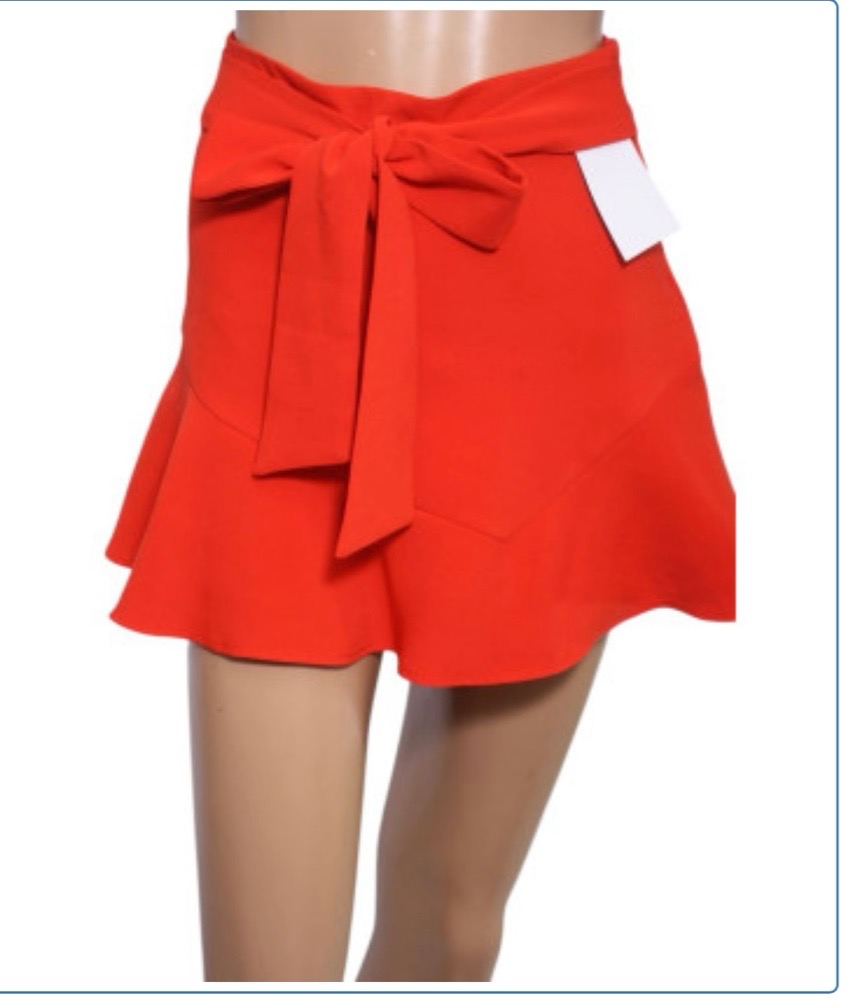 Jupe-short Zara rouge orangé