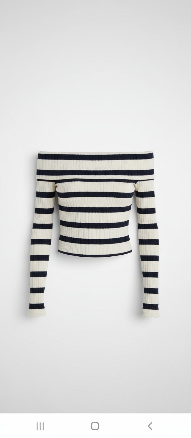 Top col bateau rayé stradivarius 