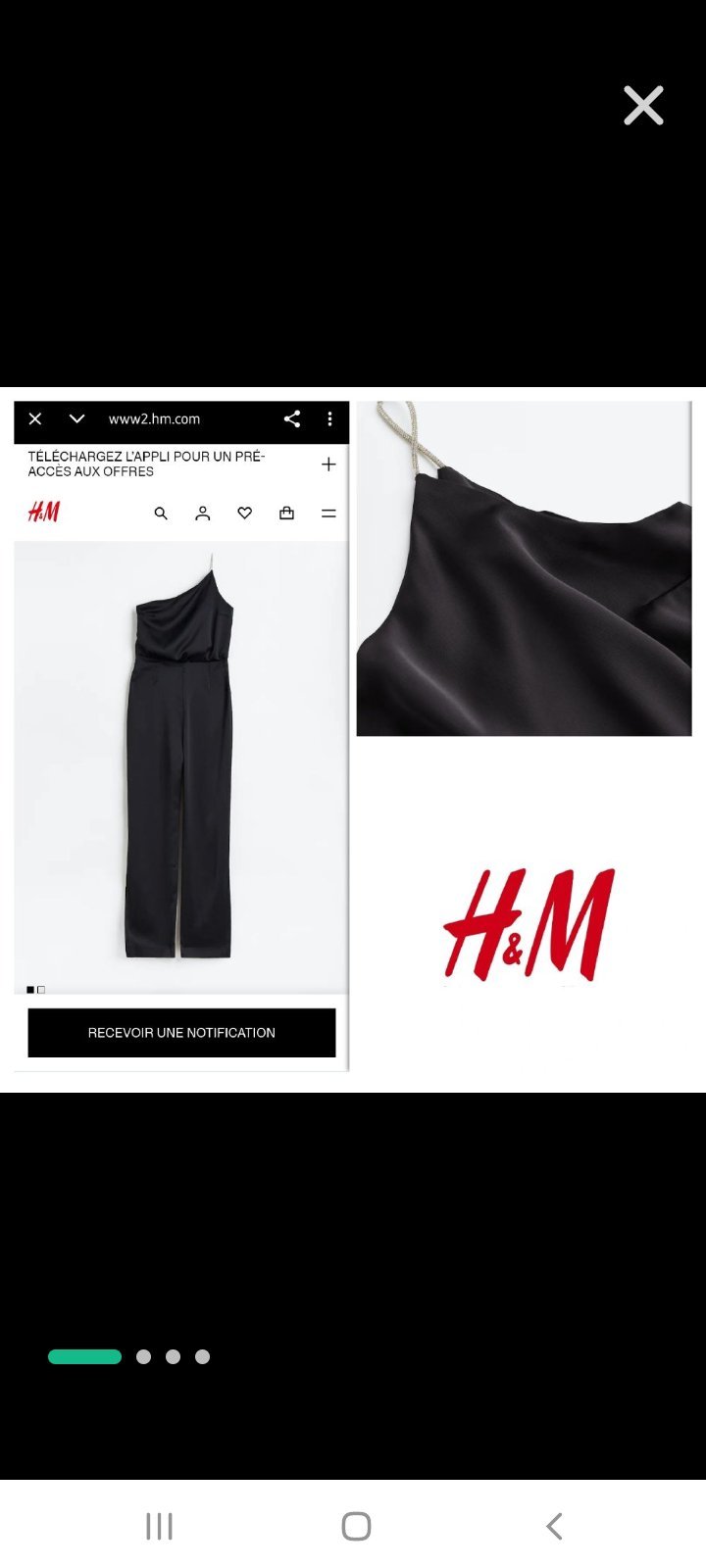 Combi-pantalon asymétrique avec bretelle à strass HM