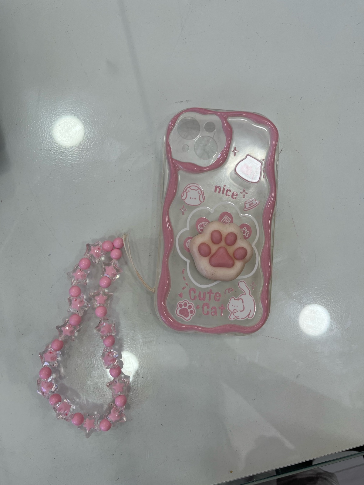 🎀 Coque téléphone Cute Cat + bijou de téléphone assorti 🐱💗