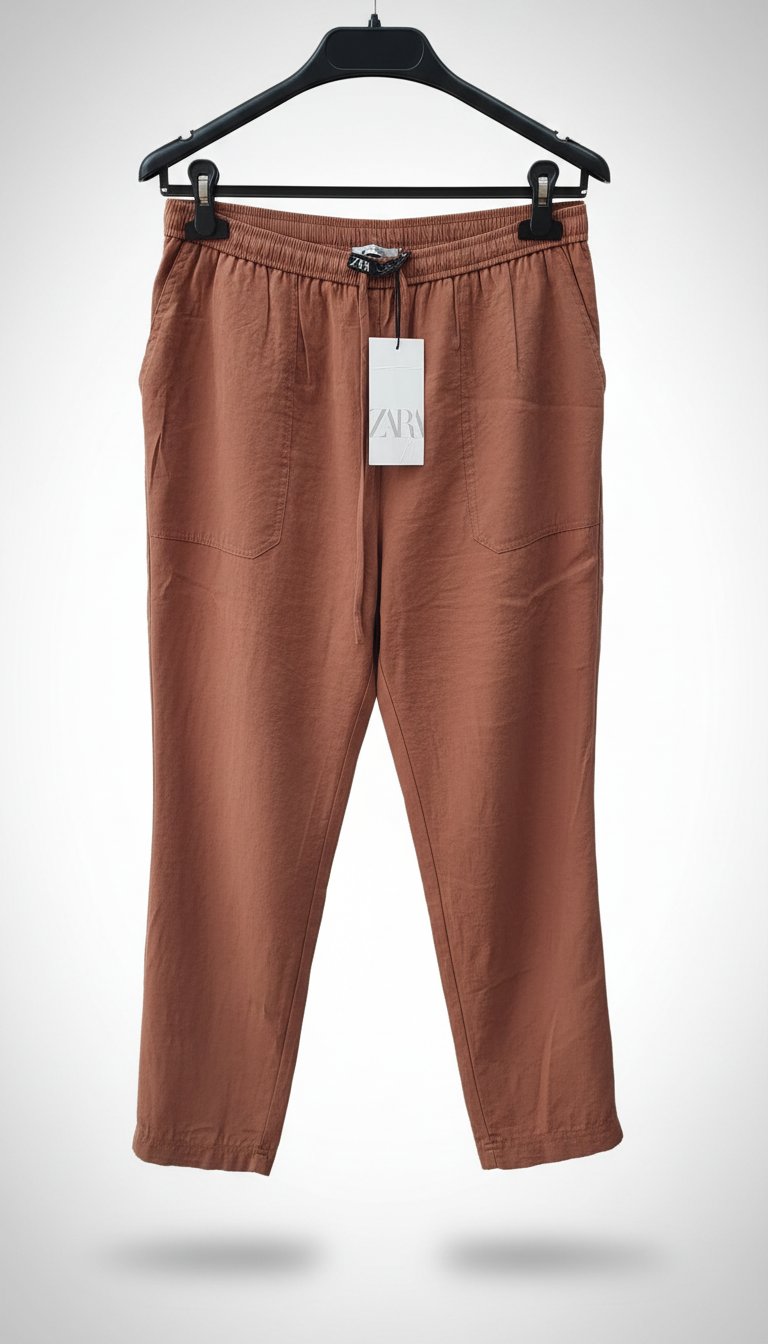 Pantalon marron clair brique léger 