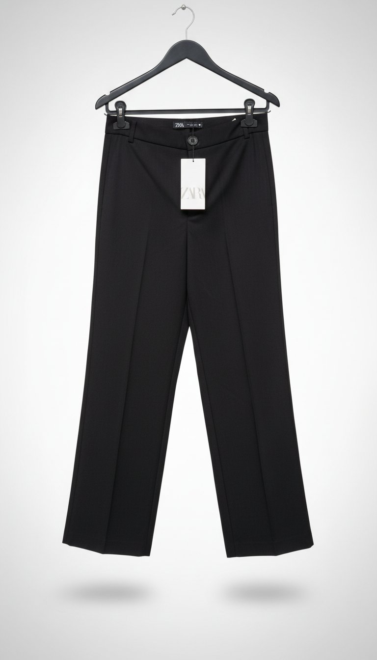 Pantalon taille haute large Zara