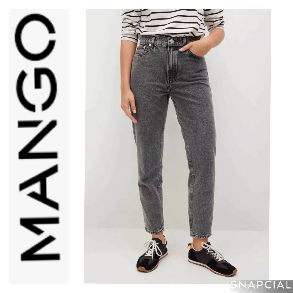 Jean Mango Mom fit en gris ou noir délavé (2406089-noir00) T 38 