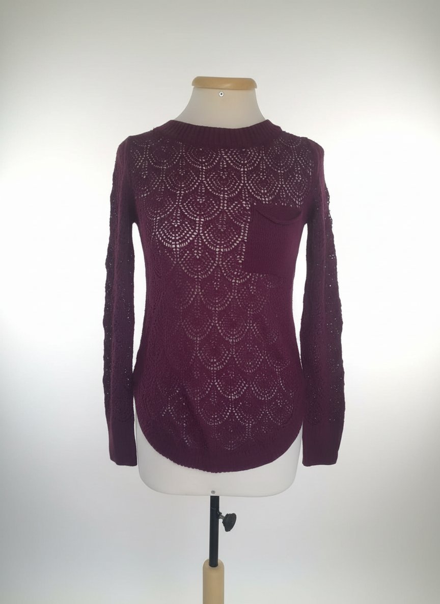 Pull ajouré de couleur aubergine de la marque Tezenis S/M