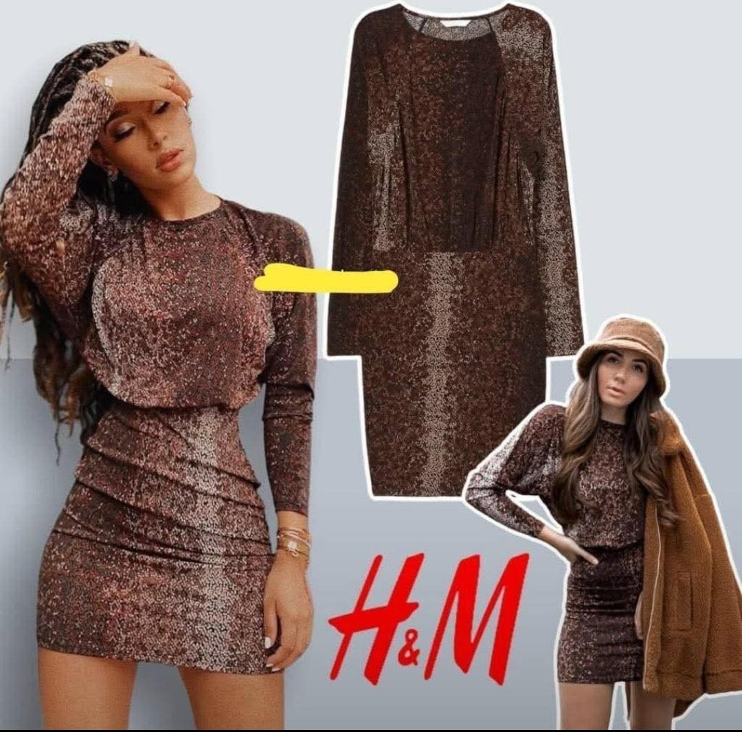 Robe moulante H&M de couleur marron chocolat 34/36