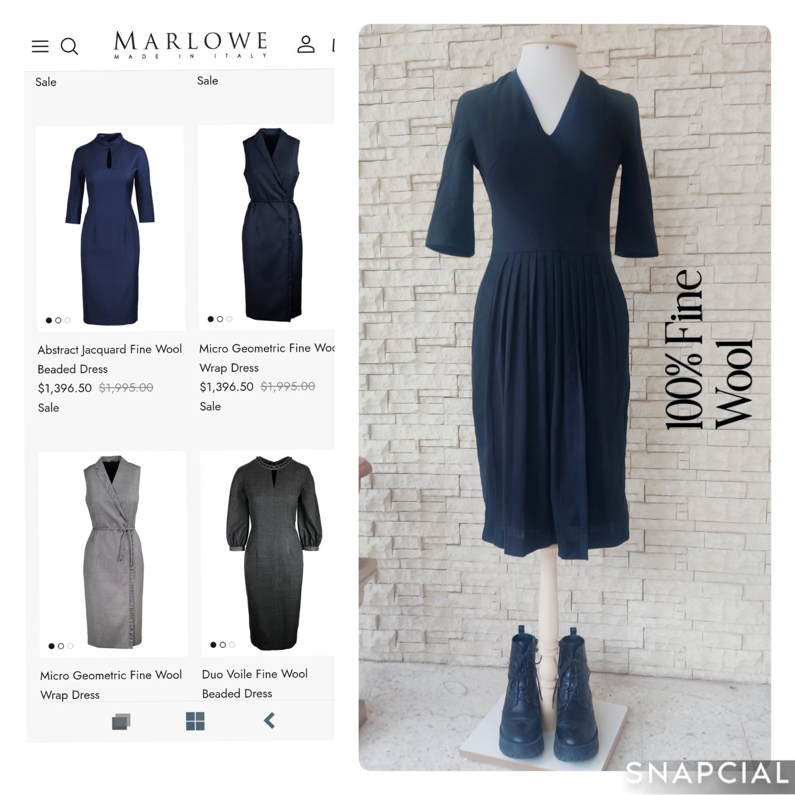 Magnifique robe de la marque Marlowe 100% fine wool