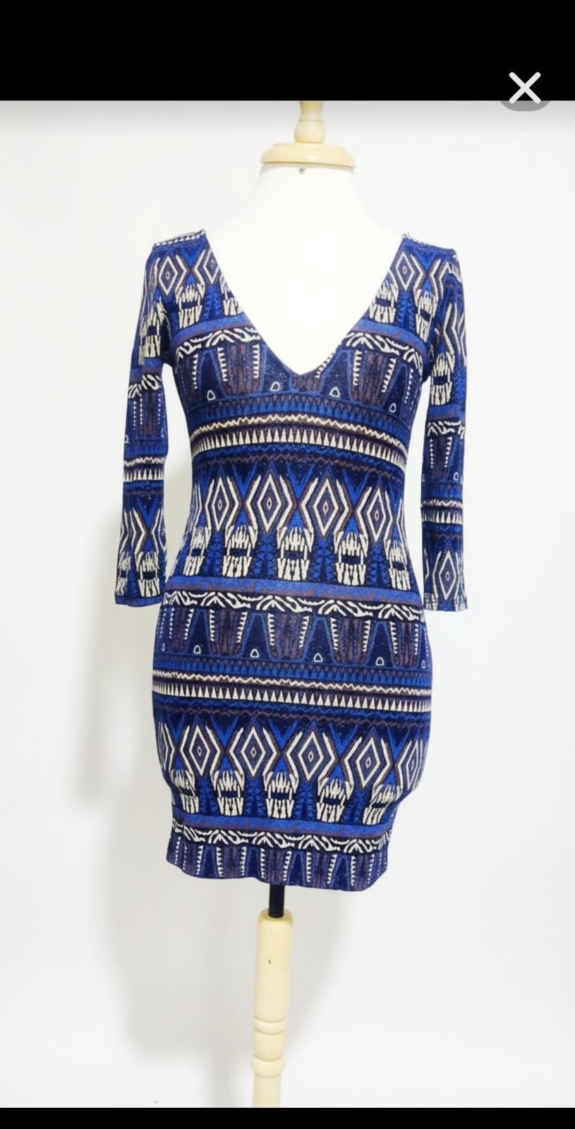 Robe soirée moulante col et dos V 36/38