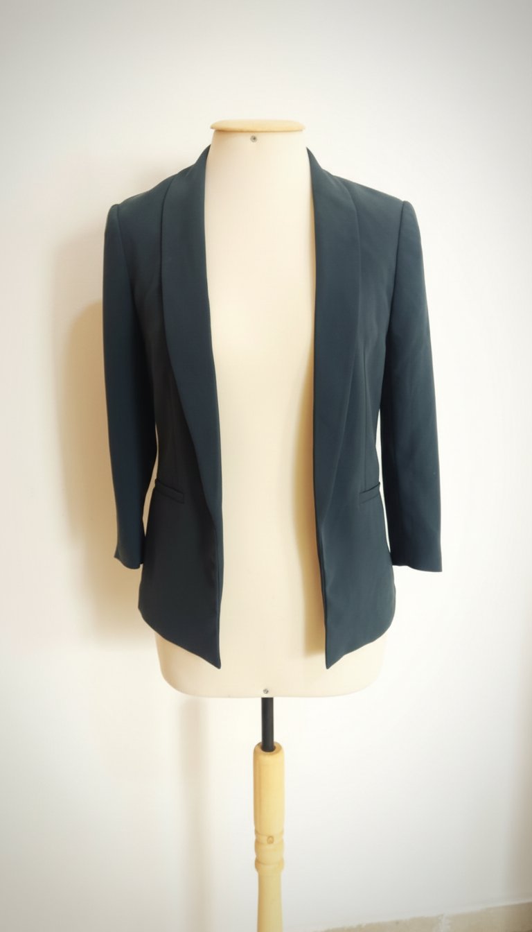 Blazer H&M en bleu paon avec des manches trois quarts 