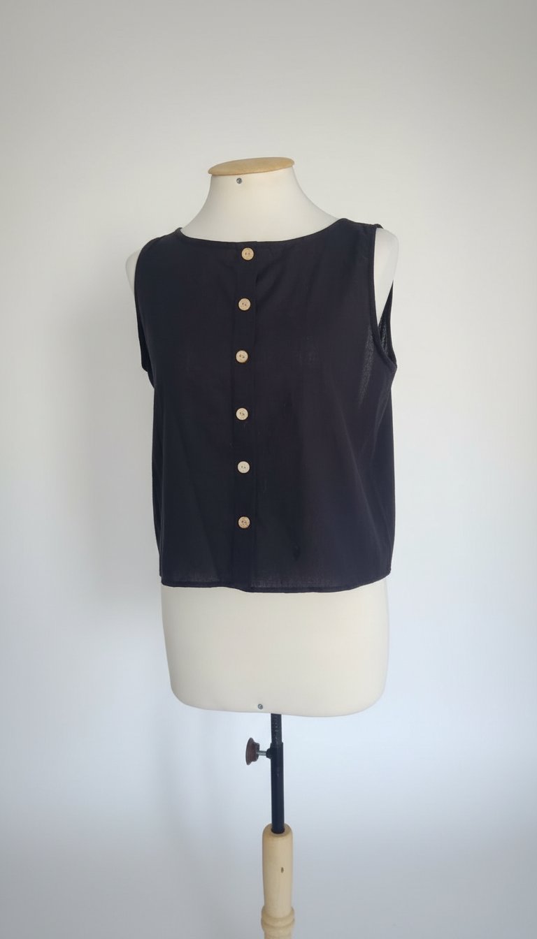 Haut sans manche 100% coton coupe oversize 