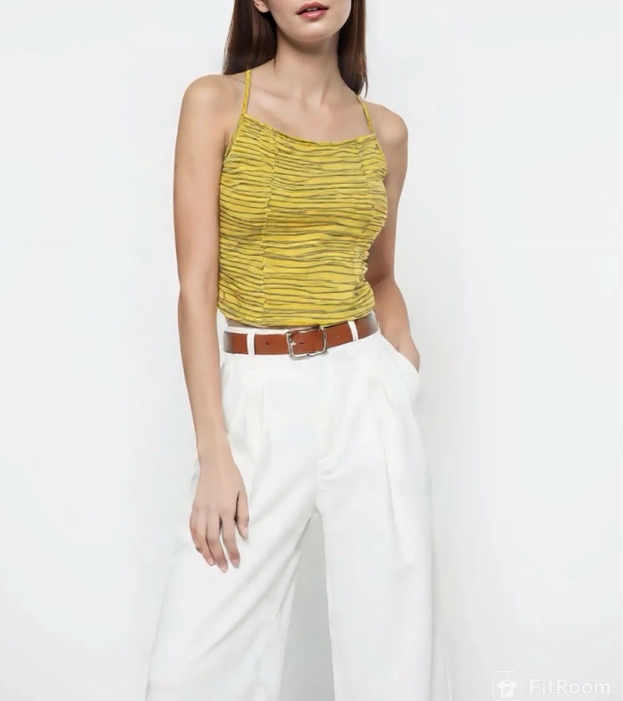 Top jaune à bretelles 
