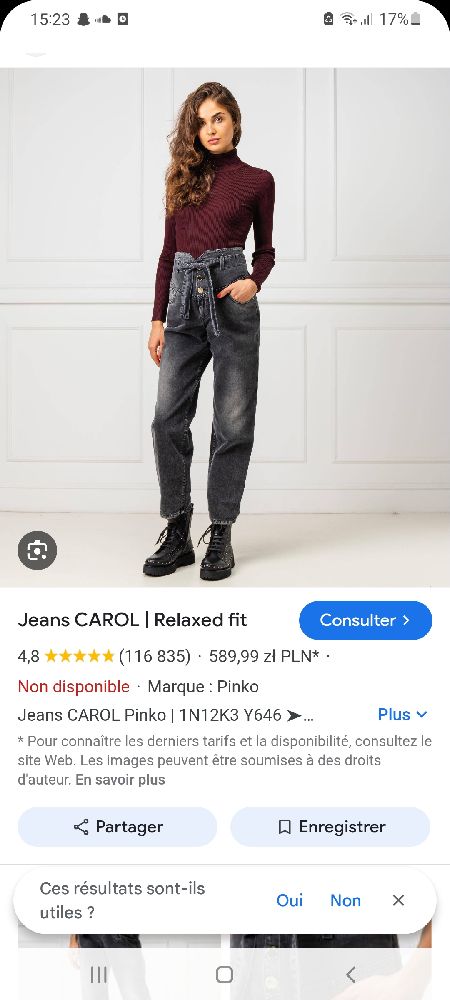 Pantalon jeans pinko taille 38