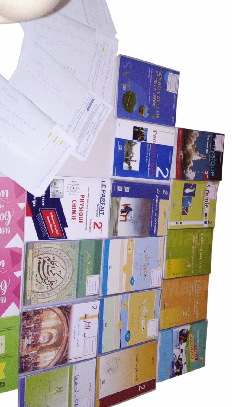 Pack Complet 2ème Année Secondaire (Livres + Parascolaire + Cours+séries + 2 Cahiers neufs)