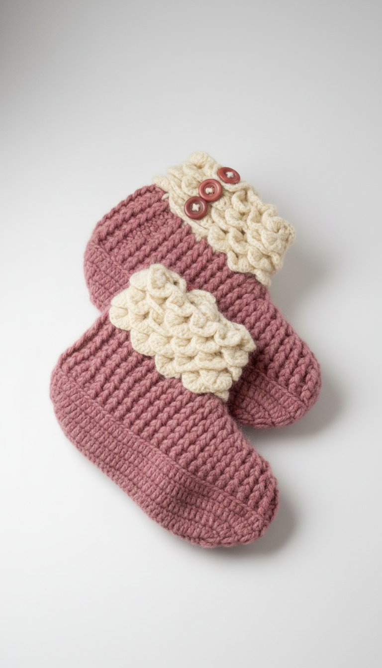 Chaussons faits main en crochet