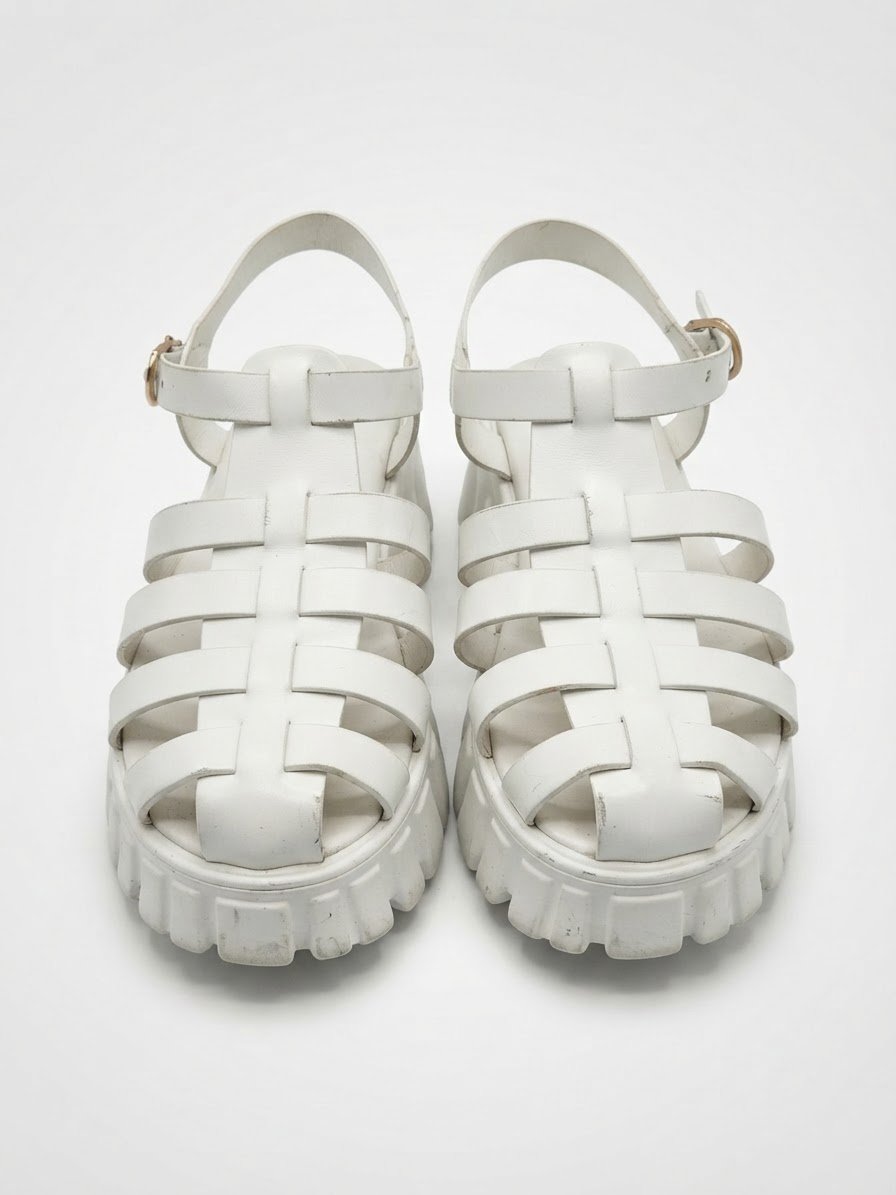 Chaussures blanches compensees 