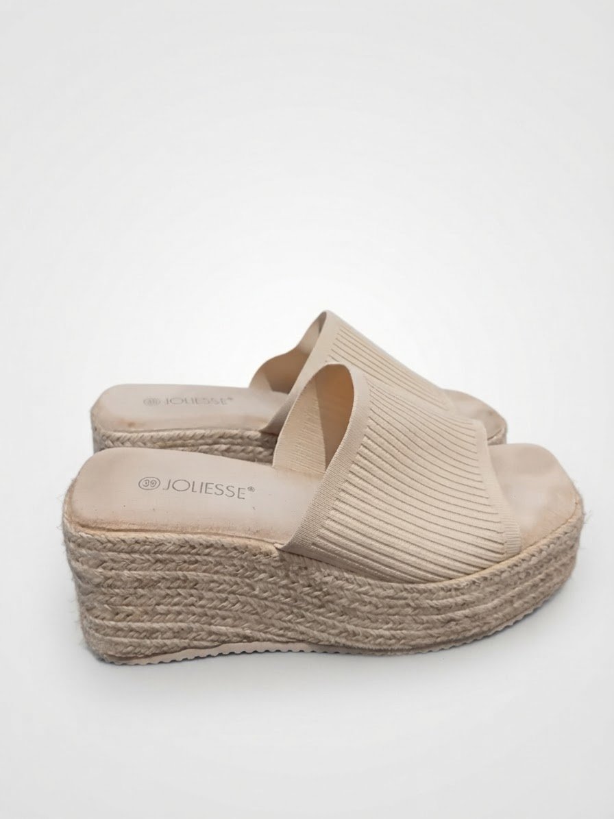Claquettes joliesse compensees avec semelles en 7alfa tressee 