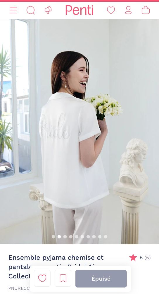 Pyjama satin de soie Bride