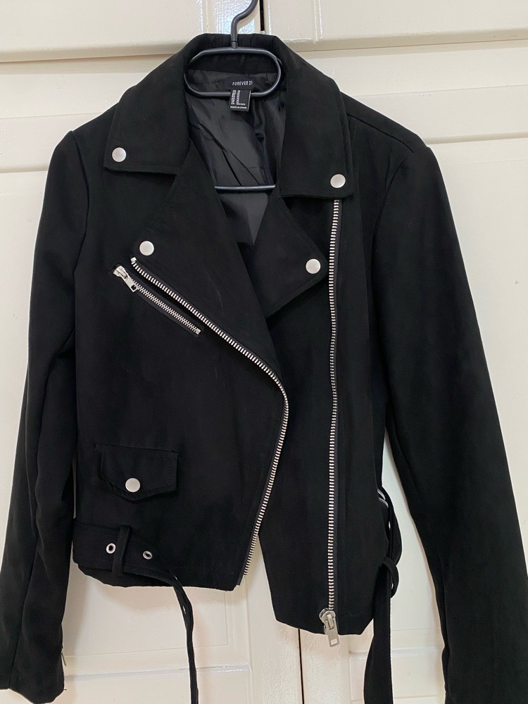Veste en daim en noir