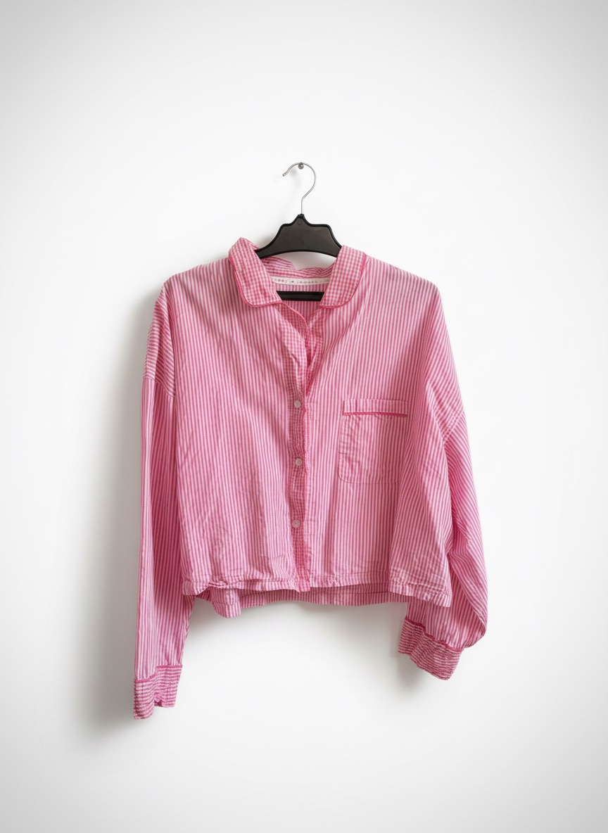 Chemise rayée en rose