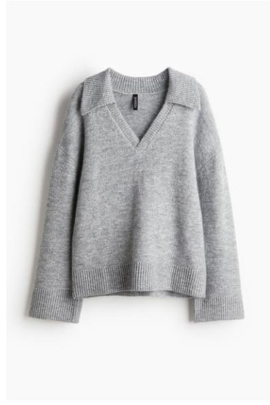 Pull en gris col v 