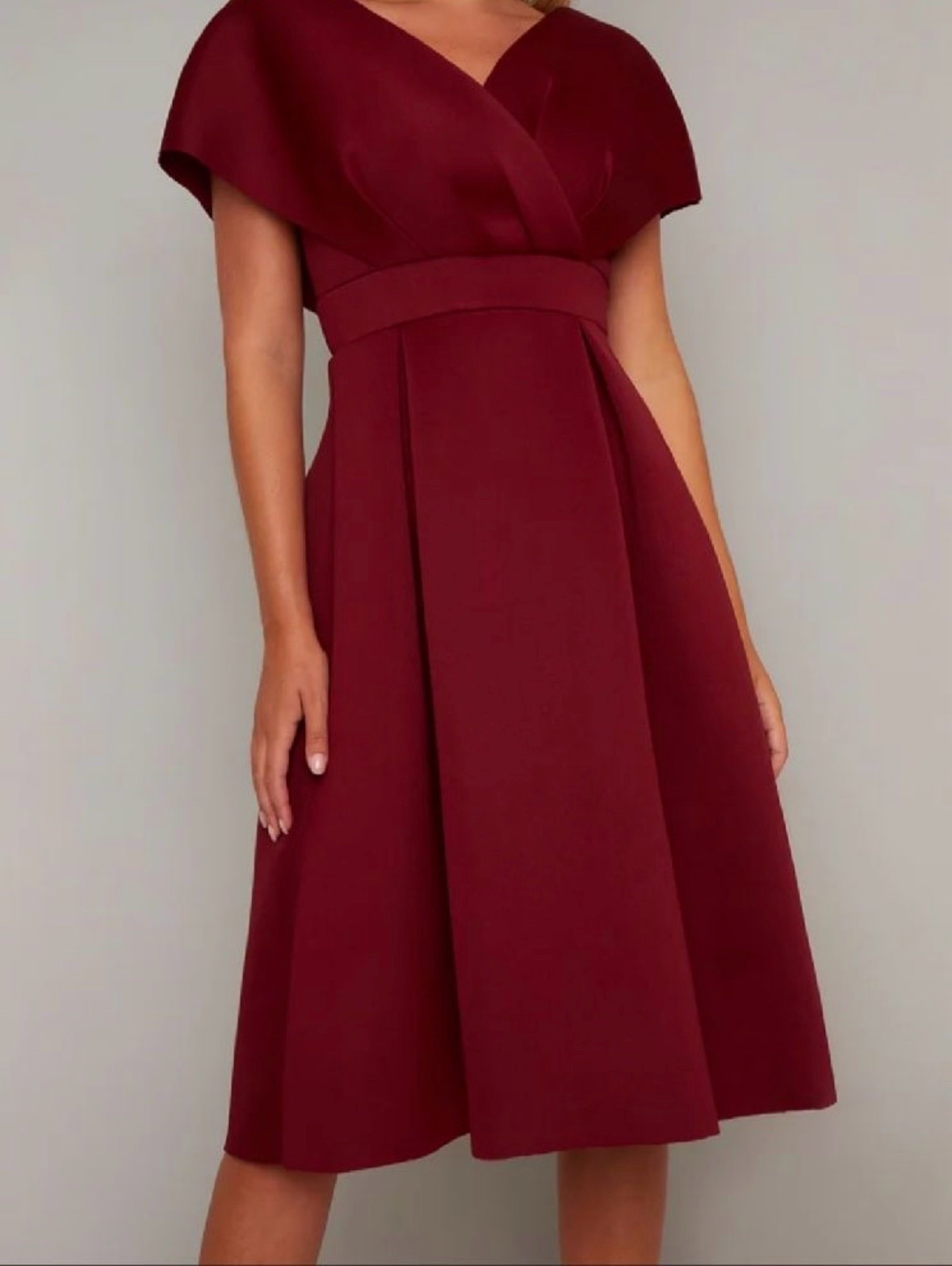 Robe évasée rouge bordeaux