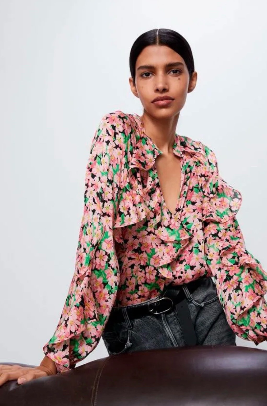 Zara pink romantic ruffle 