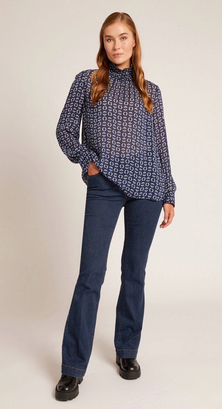 Blouse en georgette imprimée