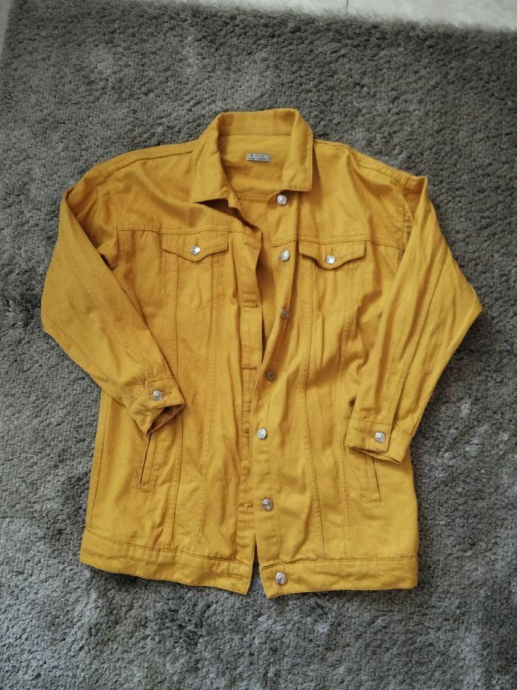 Veste Jean longue Jaune moutarde oversize fit