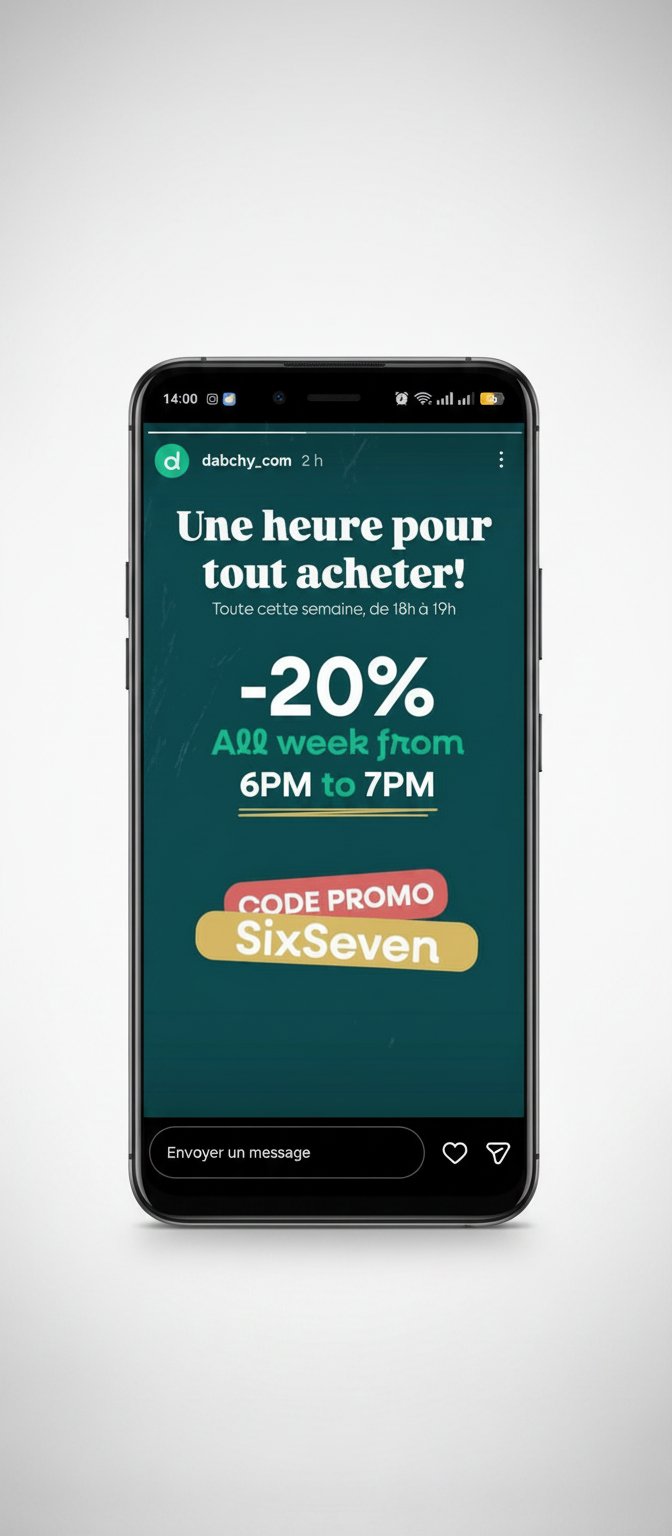 20% de 18h a 19h toute la semaine 