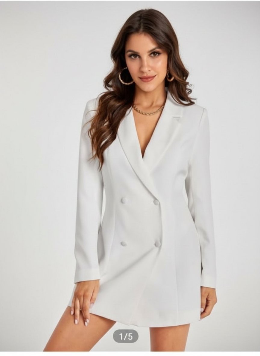 Robe blazer shein blanche 