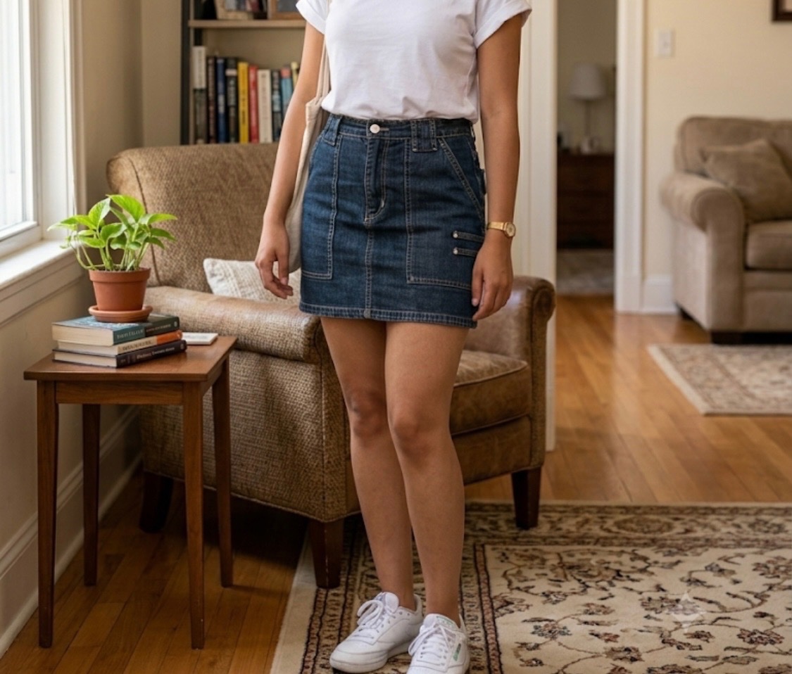 Jupe-short en jean bleu foncé