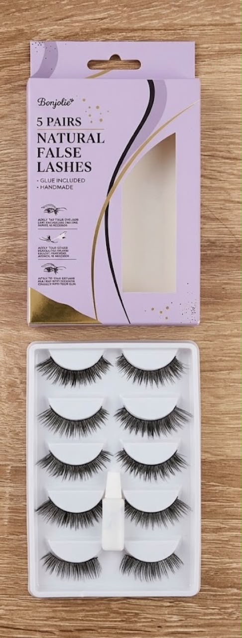 Lot de 5 paires de faux cils naturels Bonjolie