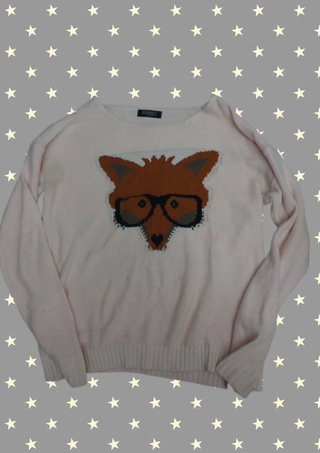Off the shoulder knitted fox sweater 🦊
