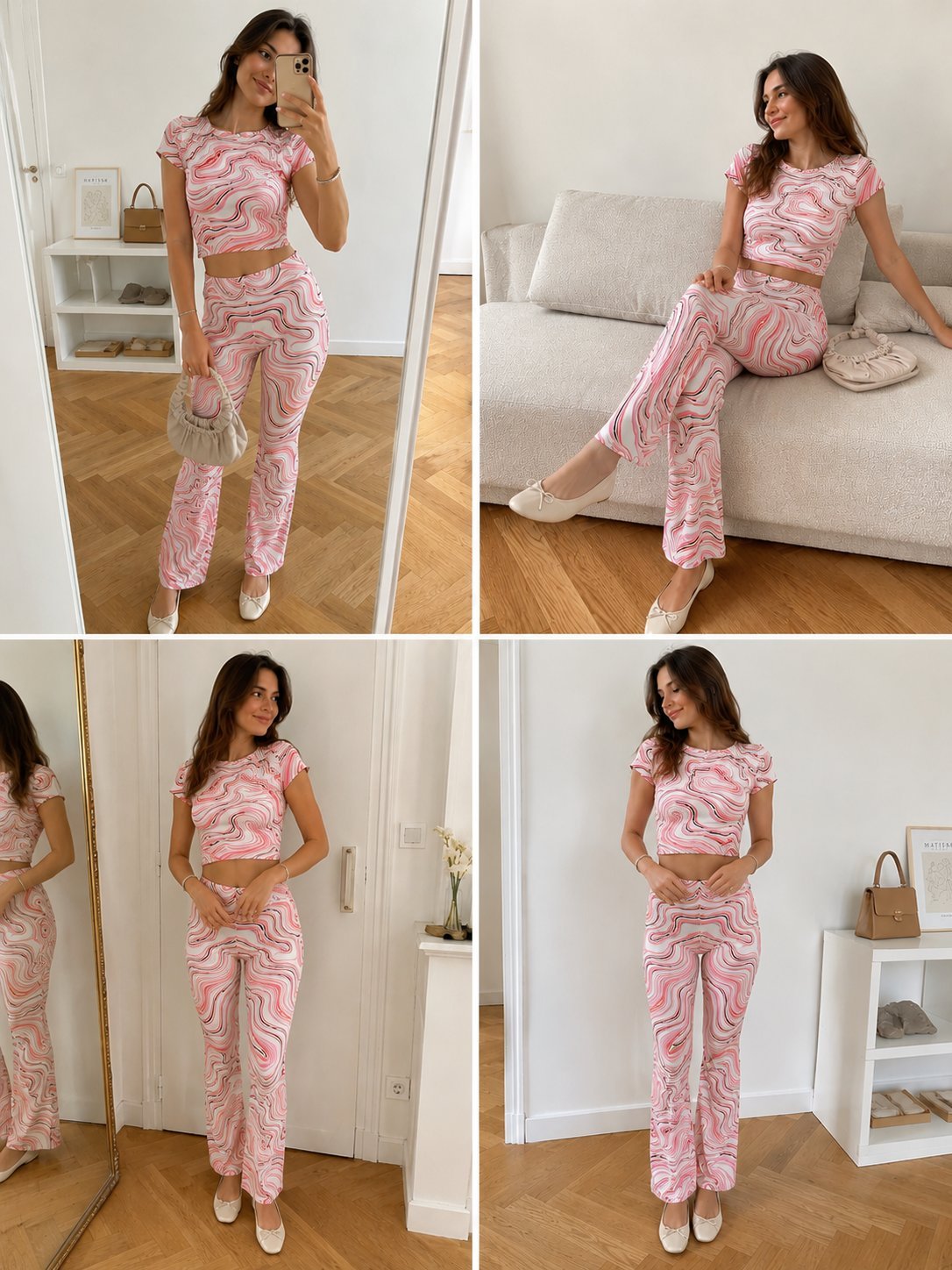 Ensemble 2 pièces : crop top + pantalon