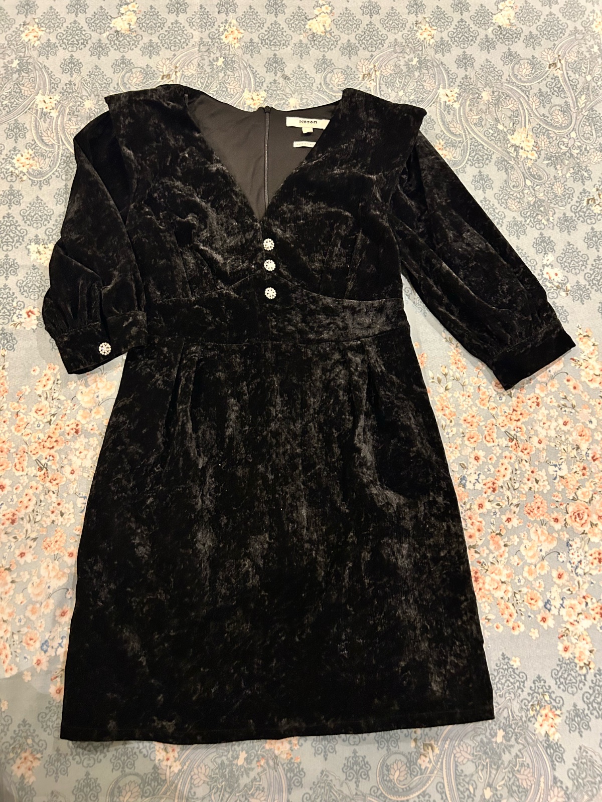 Robe en velour noir koton