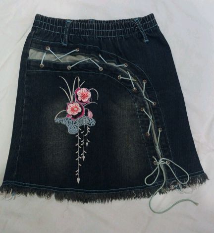 jupe jean bleu foncé 