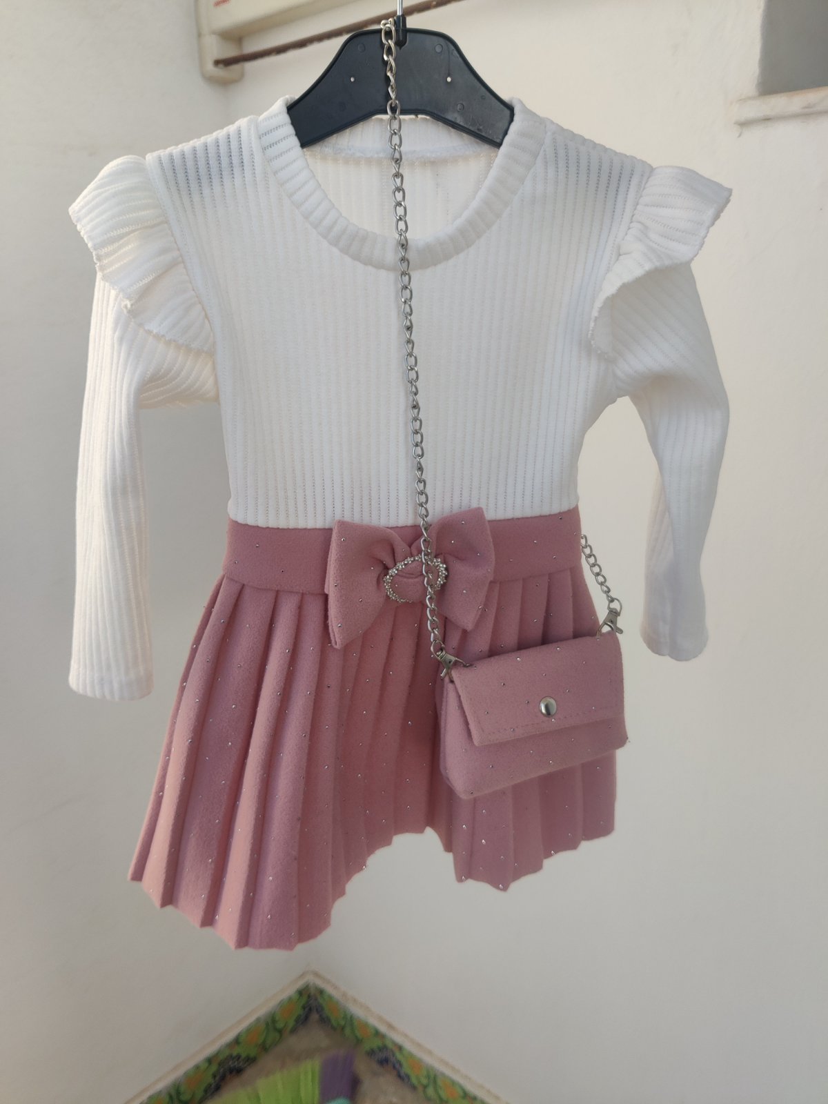 Robe rose avec sac❤️