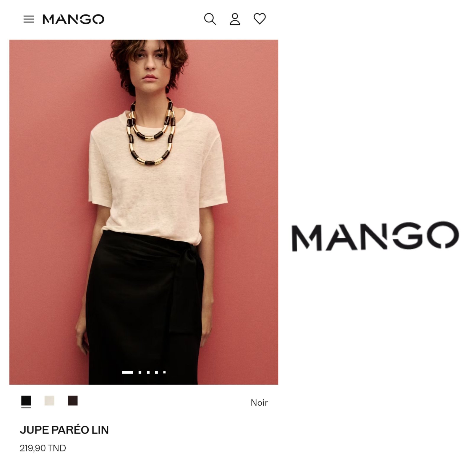 Jupe mango pur lin neuf