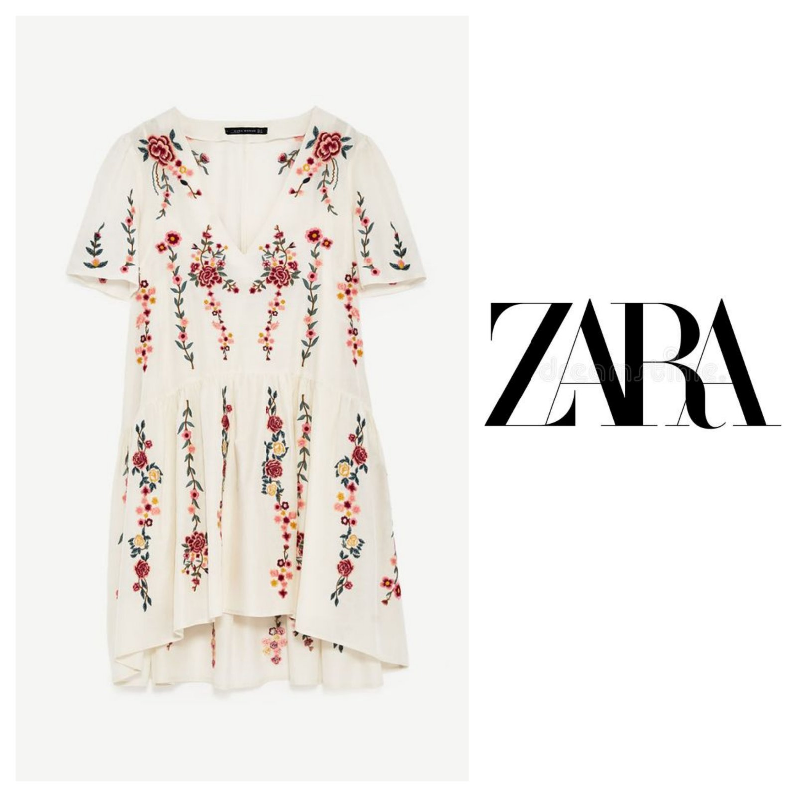  robe à broderies florales neuf