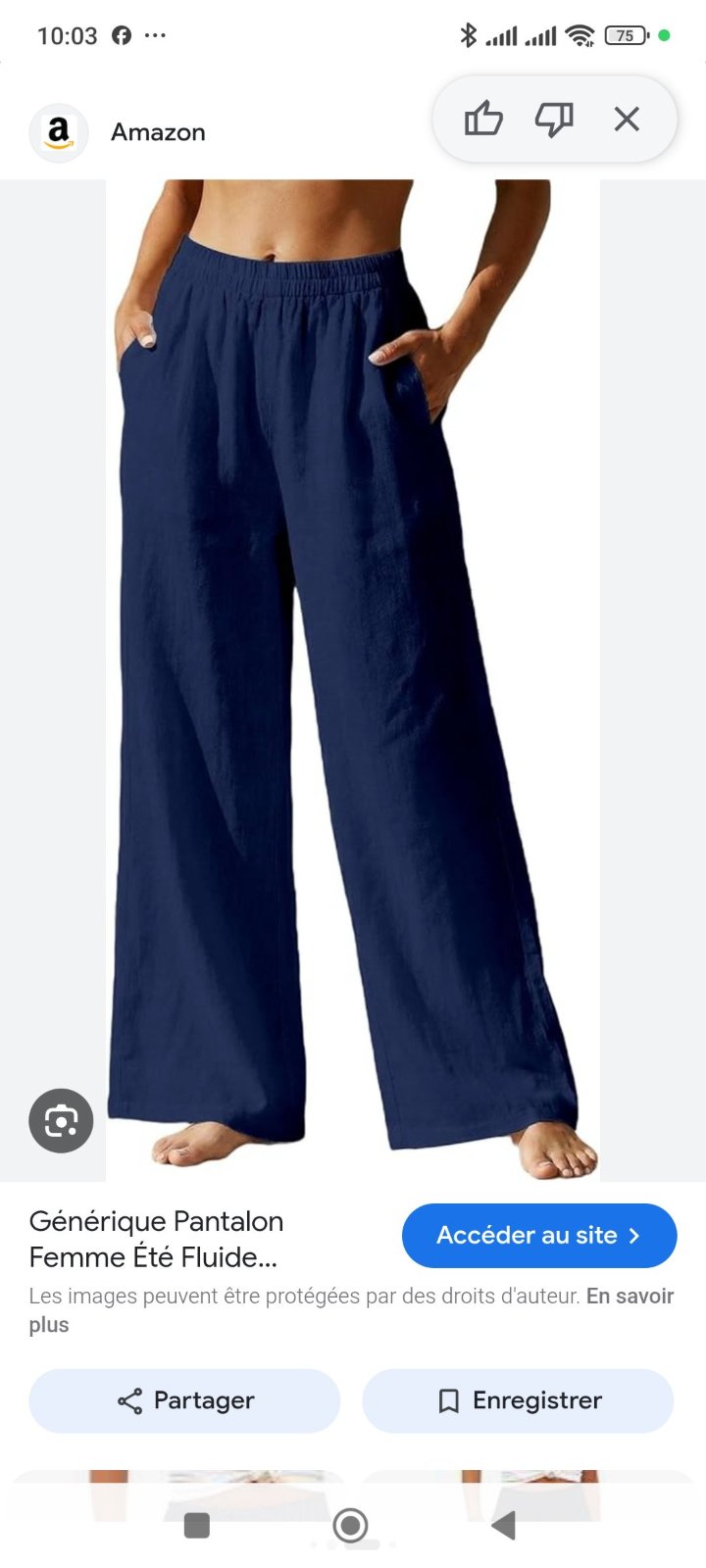 Pantalon lin large neuf