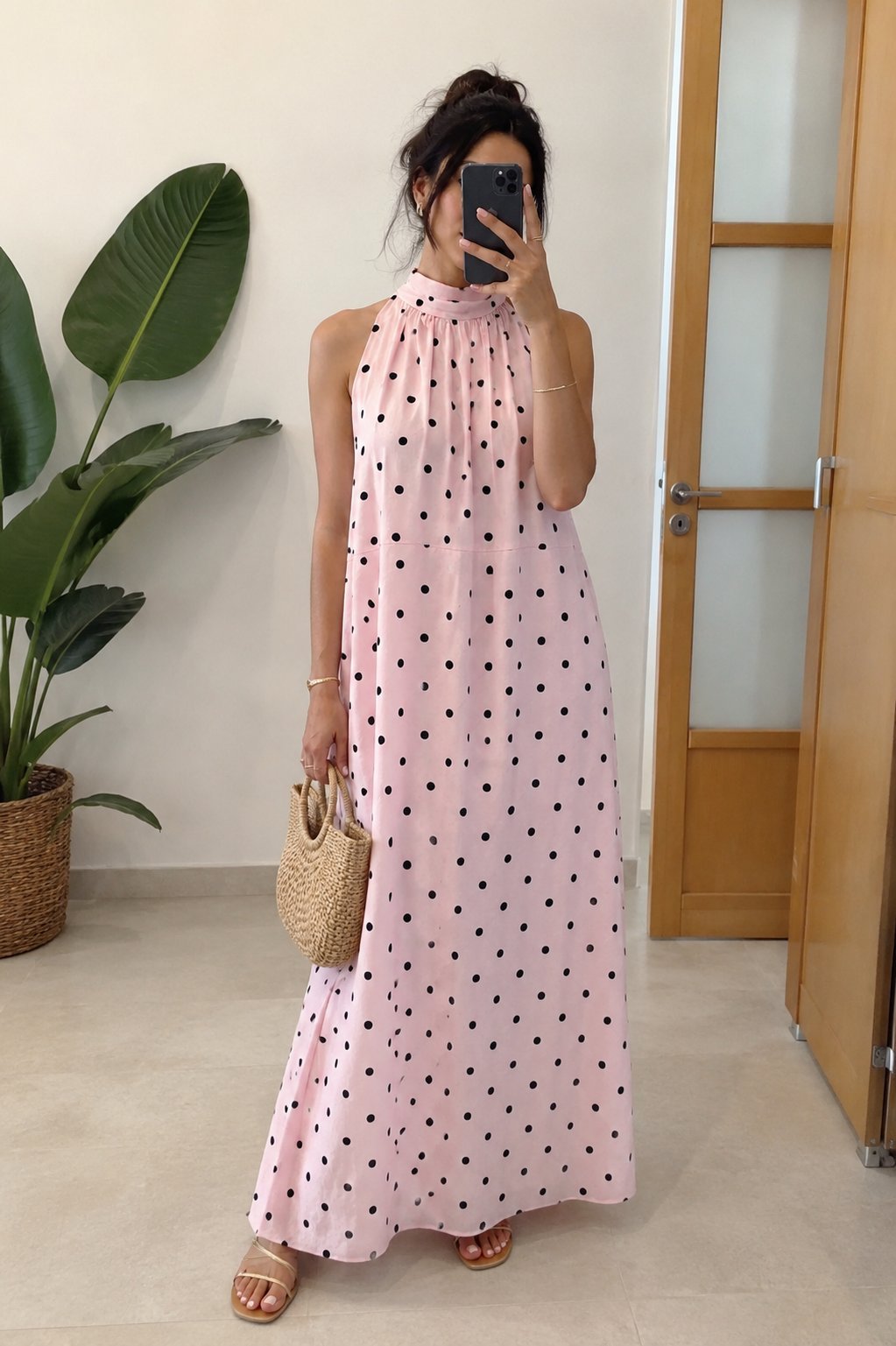 Robe à pois longue neuf