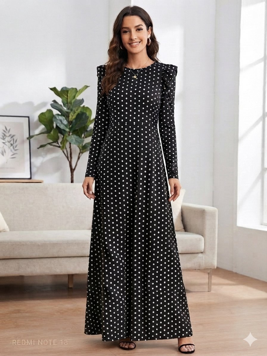 Robe shein longue à pois neuf