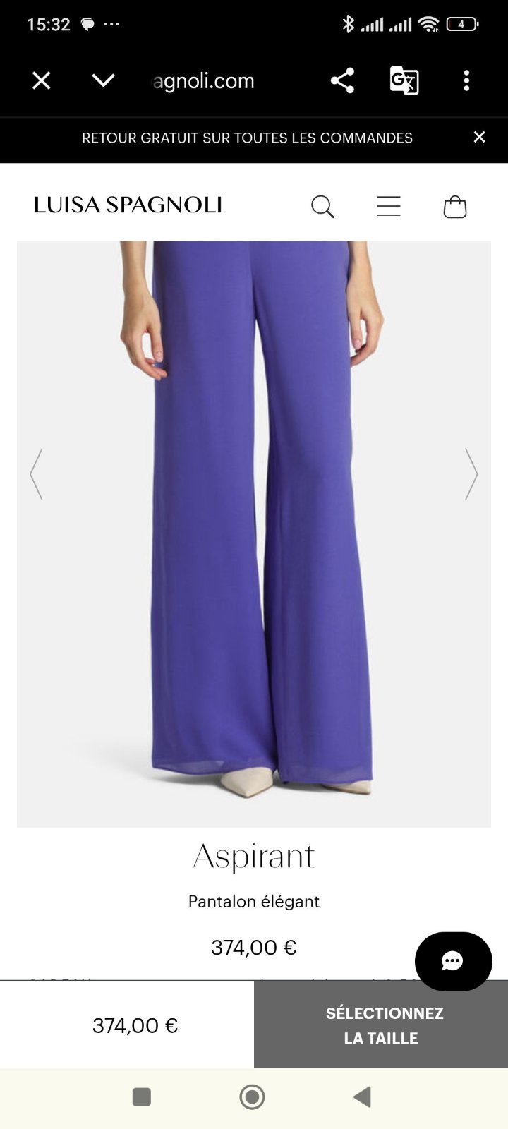Pantalon large luisa spagnolli soie
